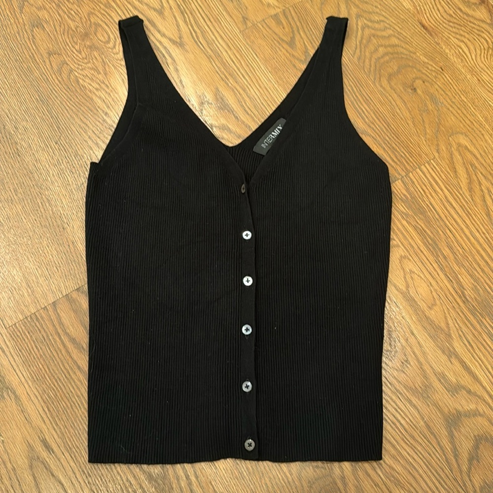 Intermix ribbed tank top